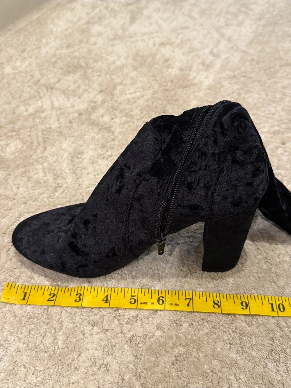 Vintage Report Black Crushed Velvet Over The Knee Boots Size 8